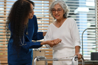 Stroke (Paralysis) patient with doctor